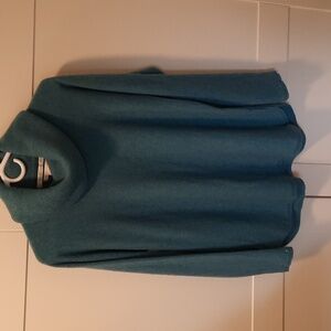 Women's Max Studio XL turquoise cowl neck 100% Cashmere sweater